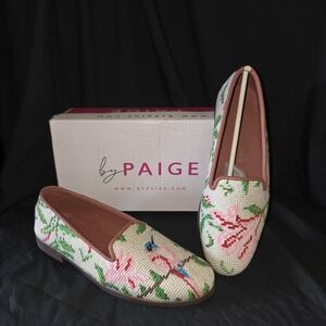 PAIGE Women's Floral Loafers - Cream and Green